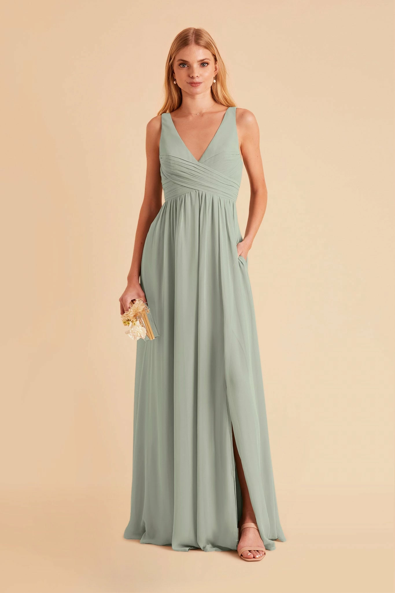 Laurie Empire Dress - Sage 4 Laurie Empire Dress - Sage - Image 4