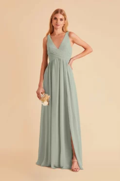 Laurie Empire Dress - Sage 16 Laurie Empire Dress - Sage -US Skirt Sales 2024 sage laurie maternity chiffon bridesmaid dress 09