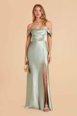 Mia Shiny Satin Convertible Dress - Sage 32 Mia Shiny Satin Convertible Dress - Sage -US Skirt Sales 2024 sage mia convertible satin bridesmaid dress 04