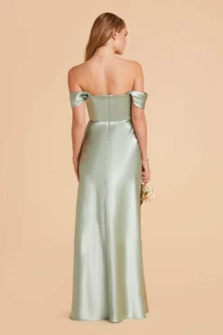 Mia Shiny Satin Convertible Dress - Sage 34 Mia Shiny Satin Convertible Dress - Sage -US Skirt Sales 2024 sage mia convertible satin bridesmaid dress 05