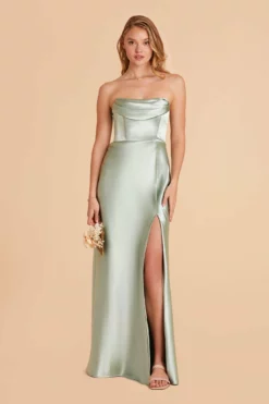 Mia Shiny Satin Convertible Dress - Sage 26 Mia Shiny Satin Convertible Dress - Sage -US Skirt Sales 2024 sage mia convertible satin bridesmaid dress 06