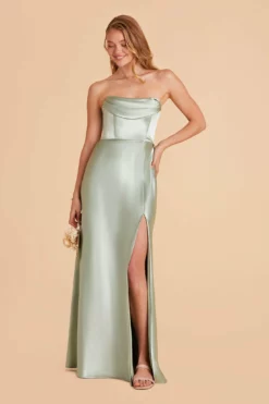 Mia Shiny Satin Convertible Dress - Sage 23 Mia Shiny Satin Convertible Dress - Sage -US Skirt Sales 2024 sage mia convertible satin bridesmaid dress 07