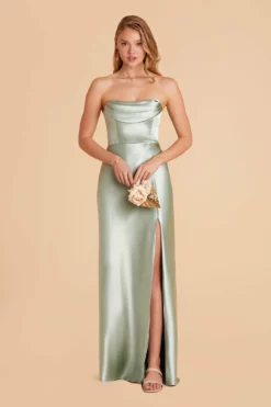 Mia Shiny Satin Convertible Dress - Sage 27 Mia Shiny Satin Convertible Dress - Sage -US Skirt Sales 2024 sage mia convertible satin bridesmaid dress 08