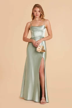 Mia Shiny Satin Convertible Dress - Sage 22 Mia Shiny Satin Convertible Dress - Sage -US Skirt Sales 2024 sage mia convertible satin bridesmaid dress 11