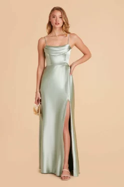 Mia Shiny Satin Convertible Dress - Sage 30 Mia Shiny Satin Convertible Dress - Sage -US Skirt Sales 2024 sage mia convertible satin bridesmaid dress 12