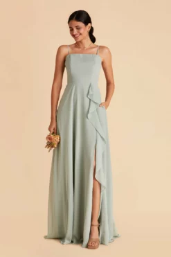 Winnie Convertible Chiffon Dress - Sage 26 Winnie Convertible Chiffon Dress - Sage -US Skirt Sales 2024 sage winnie convertible bridesmaid dress 05