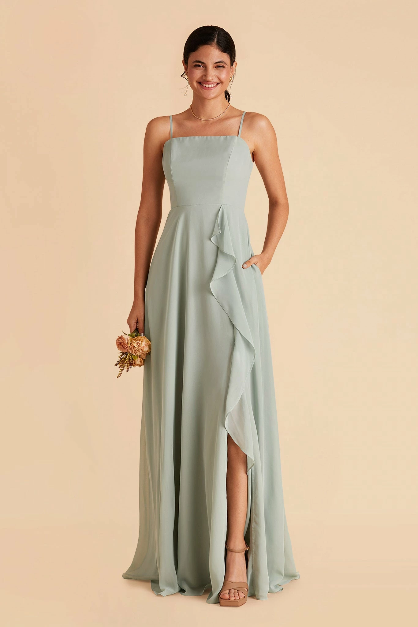 Winnie Convertible Chiffon Dress - Sage 1 Winnie Convertible Chiffon Dress - Sage