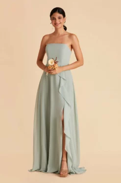 Winnie Convertible Chiffon Dress - Sage 22 Winnie Convertible Chiffon Dress - Sage -US Skirt Sales 2024 sage winnie convertible bridesmaid dress 09