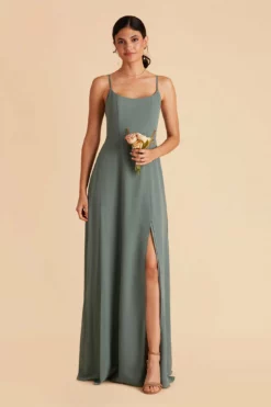 Amy Chiffon Dress - Sea Glass -US Skirt Sales 2024 sea glass amy bridesmaid dress 02