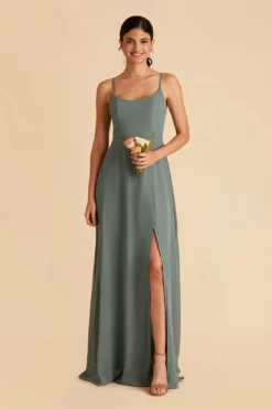 Amy Chiffon Dress - Sea Glass -US Skirt Sales 2024 sea glass amy bridesmaid dress 03