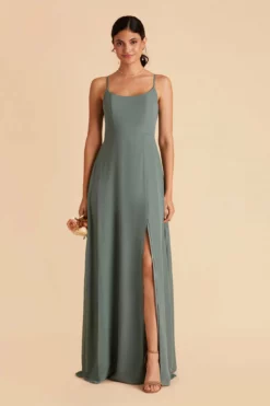 Amy Chiffon Dress - Sea Glass -US Skirt Sales 2024 sea glass amy bridesmaid dress 04