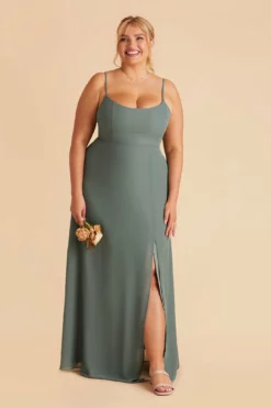 Amy Chiffon Dress - Sea Glass -US Skirt Sales 2024 sea glass amy plus size bridesmaid dress 03 5d06fd27 9748 44ca a1ca 2dc58549f244