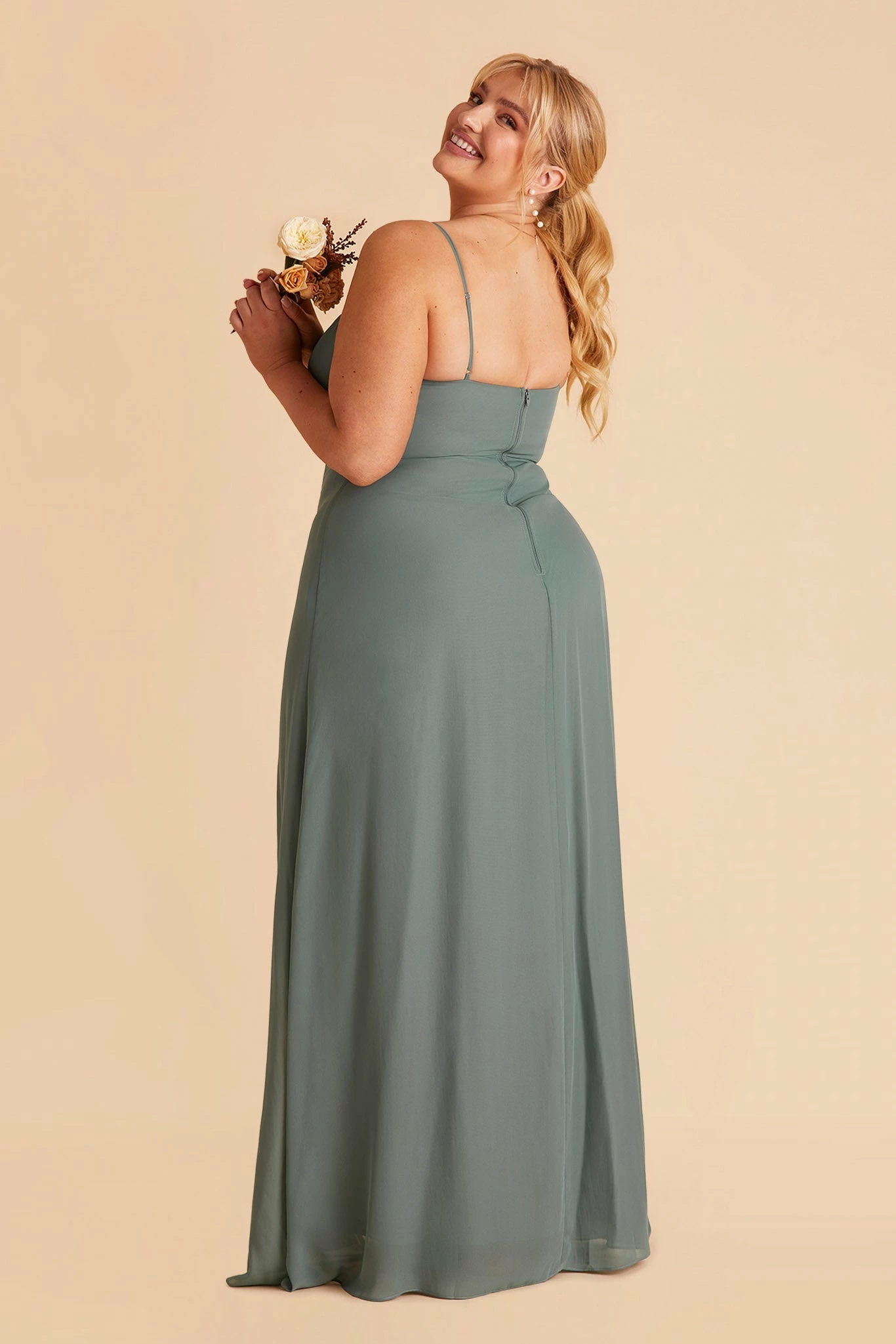 Amy Chiffon Dress - Sea Glass - Image 9