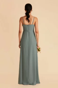 Chris Convertible Chiffon Dress - Sea Glass -US Skirt Sales 2024 sea glass chris convertible bridesmaid dress 04
