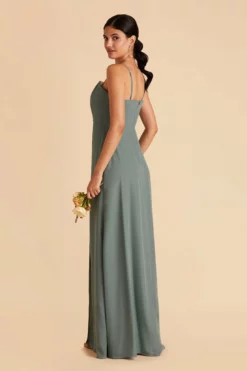 Chris Convertible Chiffon Dress - Sea Glass -US Skirt Sales 2024 sea glass chris convertible bridesmaid dress 05