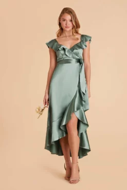 James Shiny Satin Midi Dress - Sea Glass 11 James Shiny Satin Midi Dress - Sea Glass -US Skirt Sales 2024 sea glass james satin bridesmaid dress 02