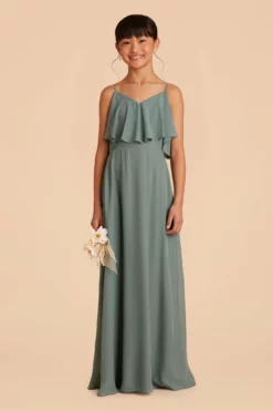 Janie Convertible Junior Dress - Sea Glass -US Skirt Sales 2024 sea glass janie convertible junior bridesmaid dress 04