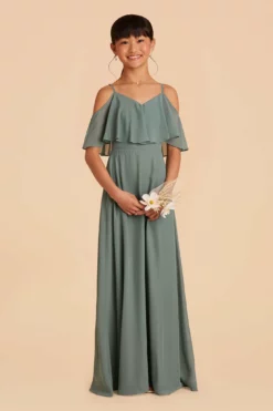 Janie Convertible Junior Dress - Sea Glass -US Skirt Sales 2024 sea glass janie convertible junior bridesmaid dress 07
