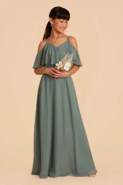 Janie Convertible Junior Dress - Sea Glass -US Skirt Sales 2024 sea glass janie convertible junior bridesmaid dress 09