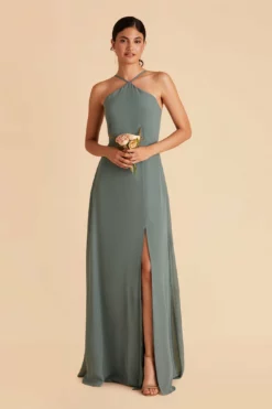 Juliet Chiffon Dress - Sea Glass