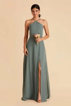 Juliet Chiffon Dress - Sea Glass -US Skirt Sales 2024 sea glass juliet bridesmaid dress 04