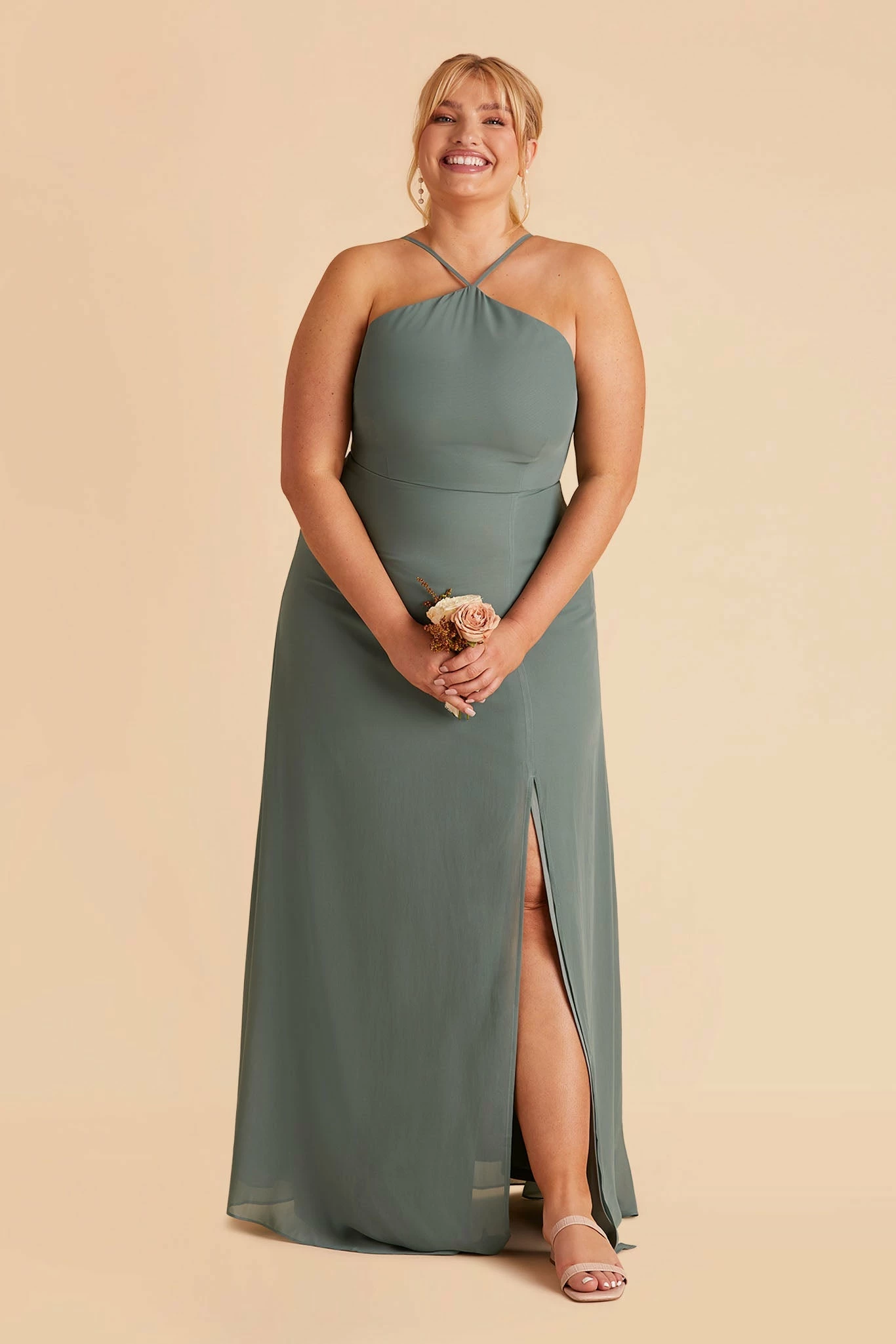 Juliet Chiffon Dress - Sea Glass - Image 12