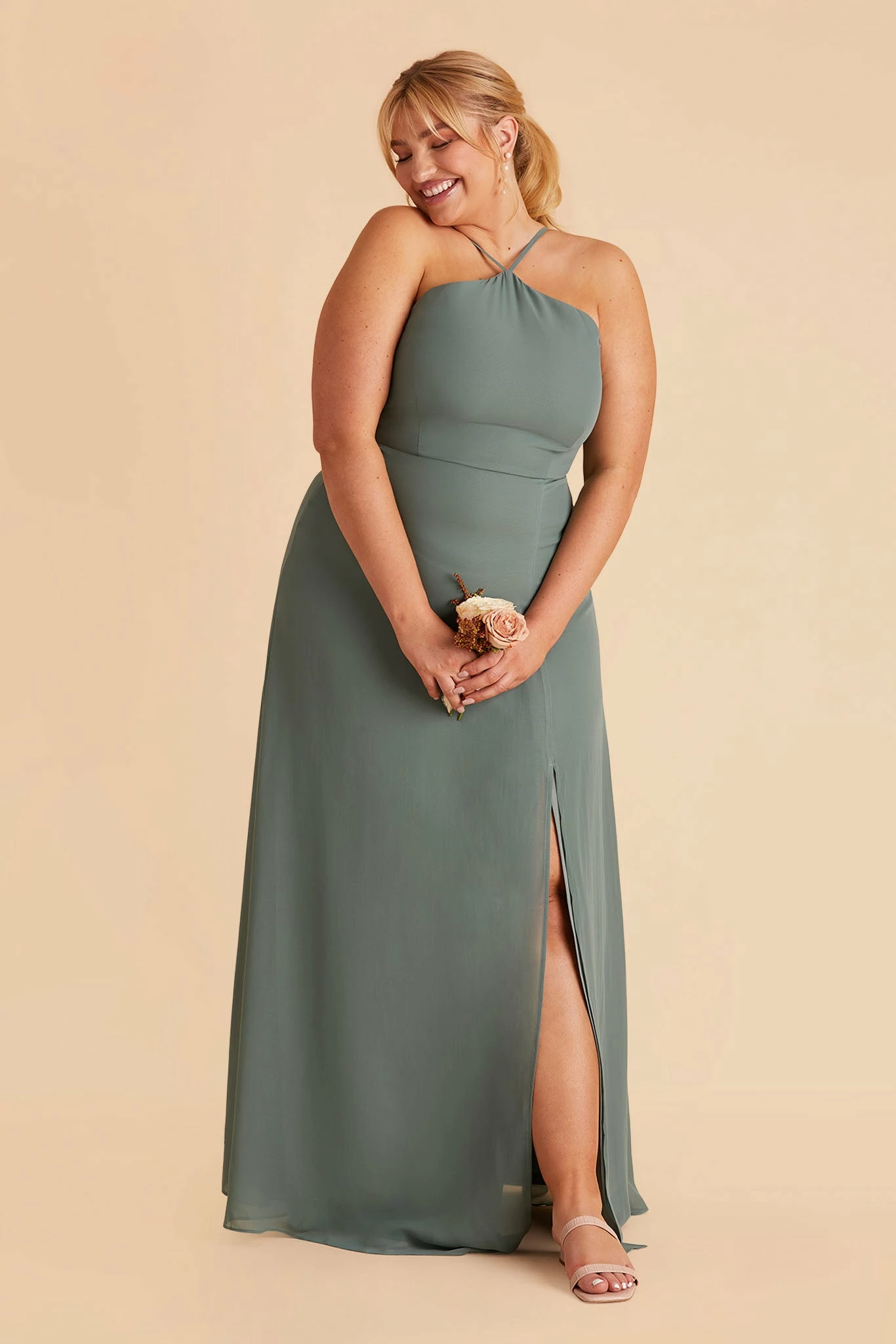 Juliet Chiffon Dress - Sea Glass - Image 14