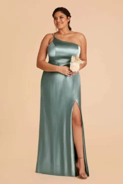 Kensie Shiny Satin Dress - Sea Glass -US Skirt Sales 2024 sea glass kensie satin plus size bridesmaid dress 04 118c2108 f6c9 4af6 8b25 e4b96a7d6a7f
