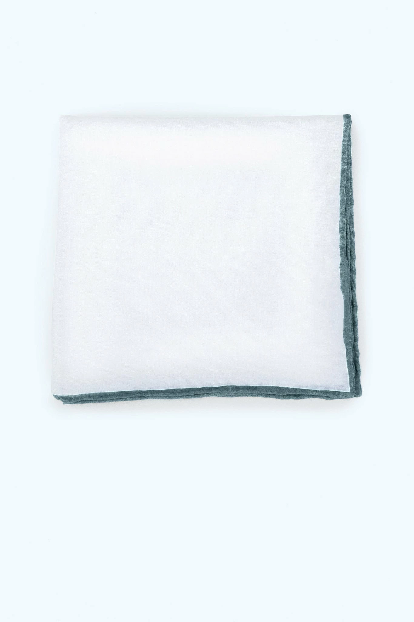 Jason Shoestring Piped Pocket Square - Sea Glass 1 Jason Shoestring Piped Pocket Square - Sea Glass