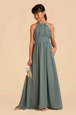 Sienna Junior Dress - Sea Glass -US Skirt Sales 2024 sea glass sienna junior bridesmaid dress 04