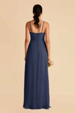 Amy Chiffon Dress - Slate Blue -US Skirt Sales 2024 slate blue amy bridesmaid dress 04