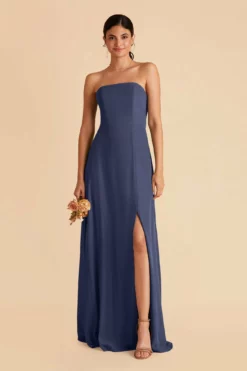 Chris Convertible Chiffon Dress - Slate Blue