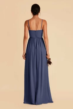 August Convertible Dress - Slate Blue -US Skirt Sales 2024 slate blue convertible slit bridesmaid dress 04