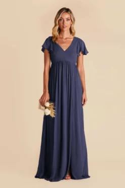 Hannah Empire Dress - Slate Blue -US Skirt Sales 2024 slate blue hannah bridesmaid dress 01