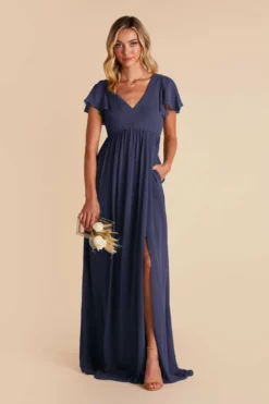 Hannah Empire Dress - Slate Blue -US Skirt Sales 2024 slate blue hannah bridesmaid dress 04