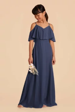 Janie Convertible Junior Dress - Slate Blue -US Skirt Sales 2024 slate blue janie convertible junior bridesmaid dress 05