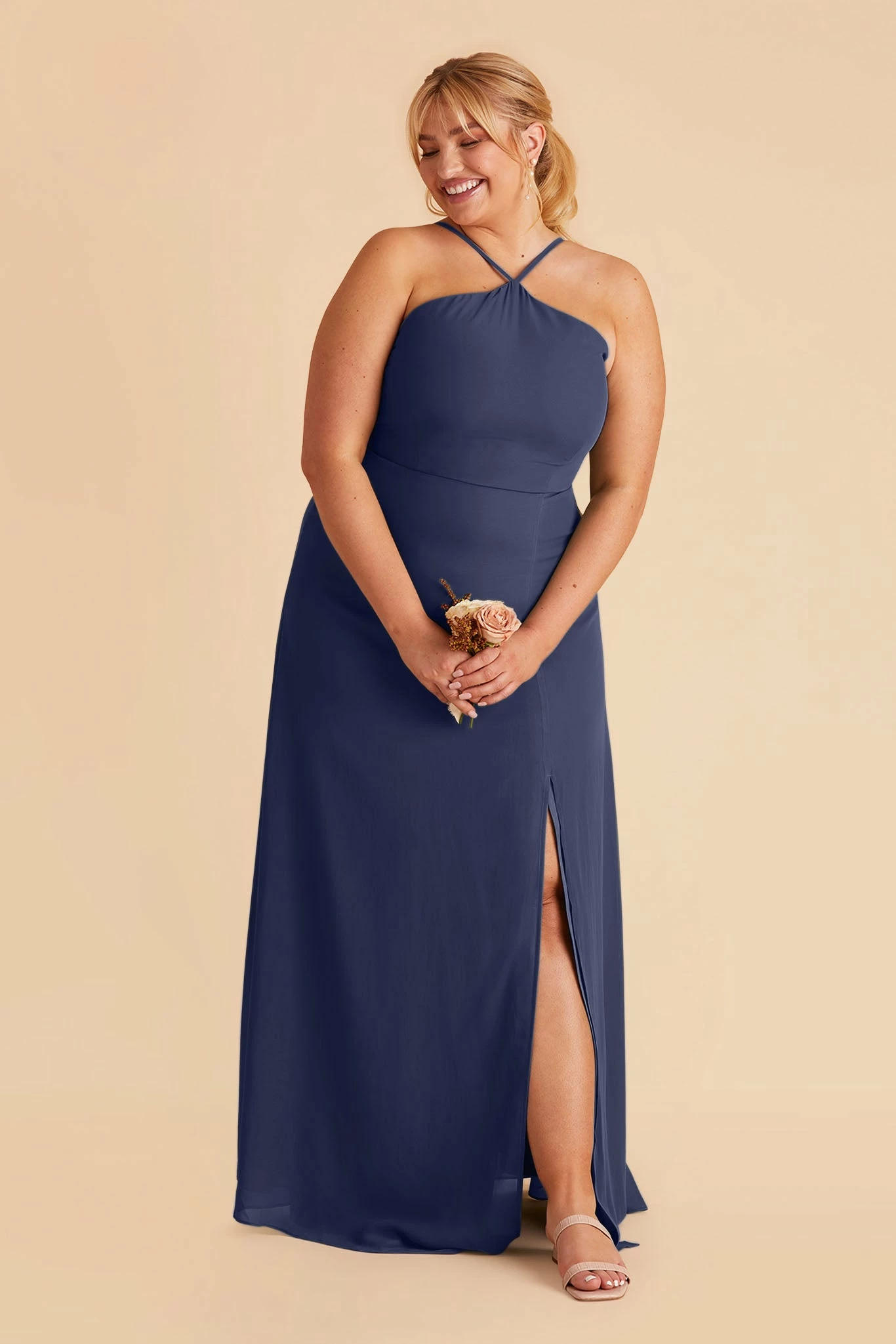 Juliet Chiffon Dress - Slate Blue 7 Juliet Chiffon Dress - Slate Blue - Image 7