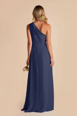 Kira Dress - Slate Blue -US Skirt Sales 2024 slate blue kira slit bridesmaid dress 04