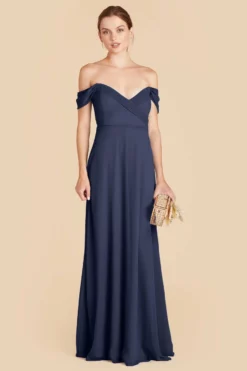 Spence Convertible Dress - Slate Blue -US Skirt Sales 2024 slate blue spence convertible slit bridesmaid dress 02