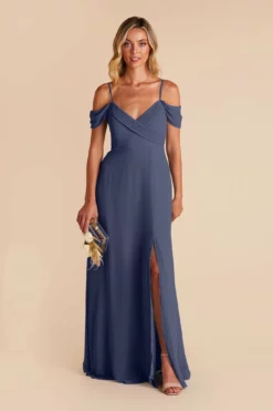 Spence Convertible Dress - Slate Blue -US Skirt Sales 2024 slate blue spence convertible slit bridesmaid dress 05
