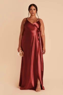 Cindy Shiny Satin Dress - Spice -US Skirt Sales 2024 spice cindy satin plus size bridesmaid dress 01