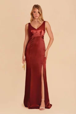 Gloria Shiny Satin Dress - Spice 8 Gloria Shiny Satin Dress - Spice -US Skirt Sales 2024 spice gloria satin bridesmaid dress 02