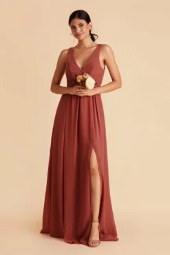 Laurie Empire Dress - Spice -US Skirt Sales 2024 spice laurie slit bridesmaid dress 02