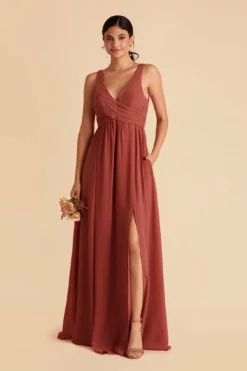 Laurie Empire Dress - Spice -US Skirt Sales 2024 spice laurie slit bridesmaid dress 03
