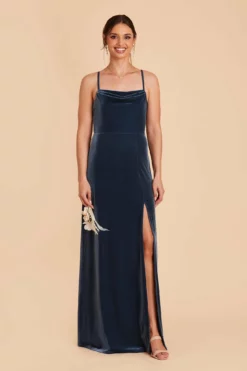 Ash Velvet Dress - Storm Blue 12 Ash Velvet Dress - Storm Blue -US Skirt Sales 2024 storm blue ash convertible velvet bridesmaid dress 01