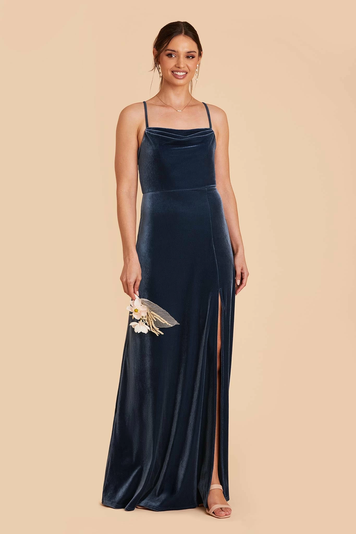 Ash Velvet Dress - Storm Blue 5 Ash Velvet Dress - Storm Blue - Image 5