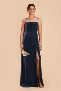 Ash Velvet Dress - Storm Blue 14 Ash Velvet Dress - Storm Blue -US Skirt Sales 2024 storm blue ash convertible velvet bridesmaid dress 03