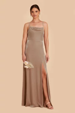 Ash Velvet Dress - Taupe