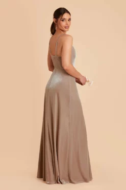 Ash Velvet Dress - Taupe -US Skirt Sales 2024 taupe ash convertible velvet bridesmaid dress 06