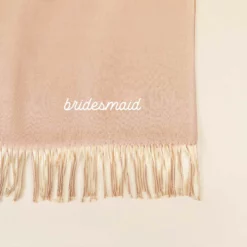 Shawl With Fringe - Taupe -US Skirt Sales 2024 taupe cashmere shawl personalized flat lay 01